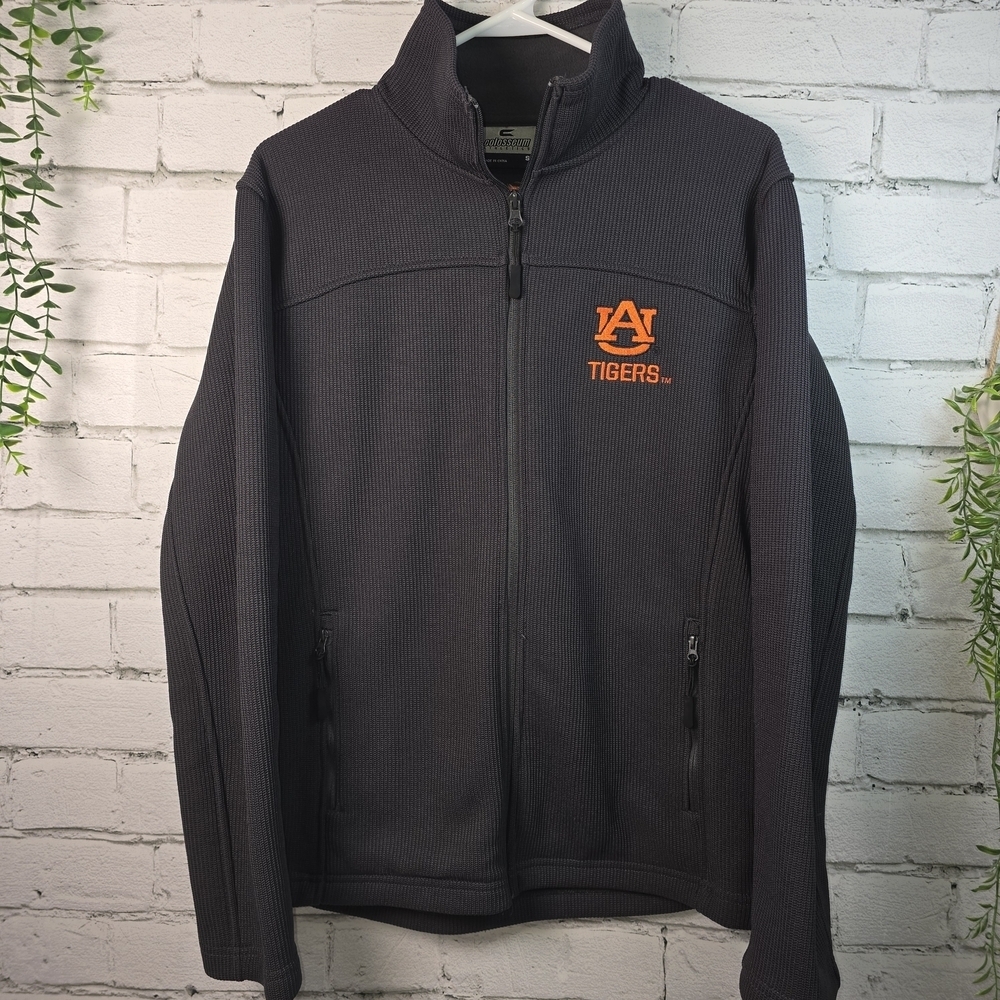 COLOSSEUM 1/4 ZIP FLEECE TOP CHARCOL GRAY AUBURN LOGO WOMENS S
